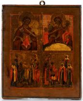 Russian quadripartite icon 19th century