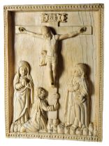 Carved ivory relief depicting the Crucifixion of Christ Burgundy, 16th-17th century