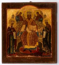 Russian icon depicting Christ on the throne 19th century