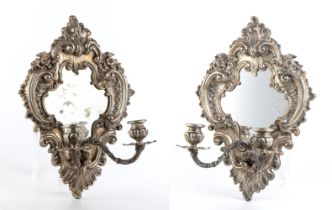 A pair of silver wall sconces Venice, 1812-1872