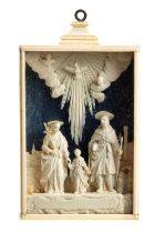 Andrea e Alberto Tipa (bottega di) (1725-1766 e 1732-1783 - ) Carved bone group depicting Holy Fam