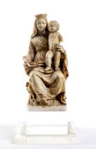 Carved ivory sculpture of the Virgin and Child French Gothic style, 15th-16th century