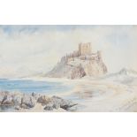VICTORIAN SCHOOL Bamburgh Castle, Northumberland Watercolour, 29 x 44cms Inscribed and dated