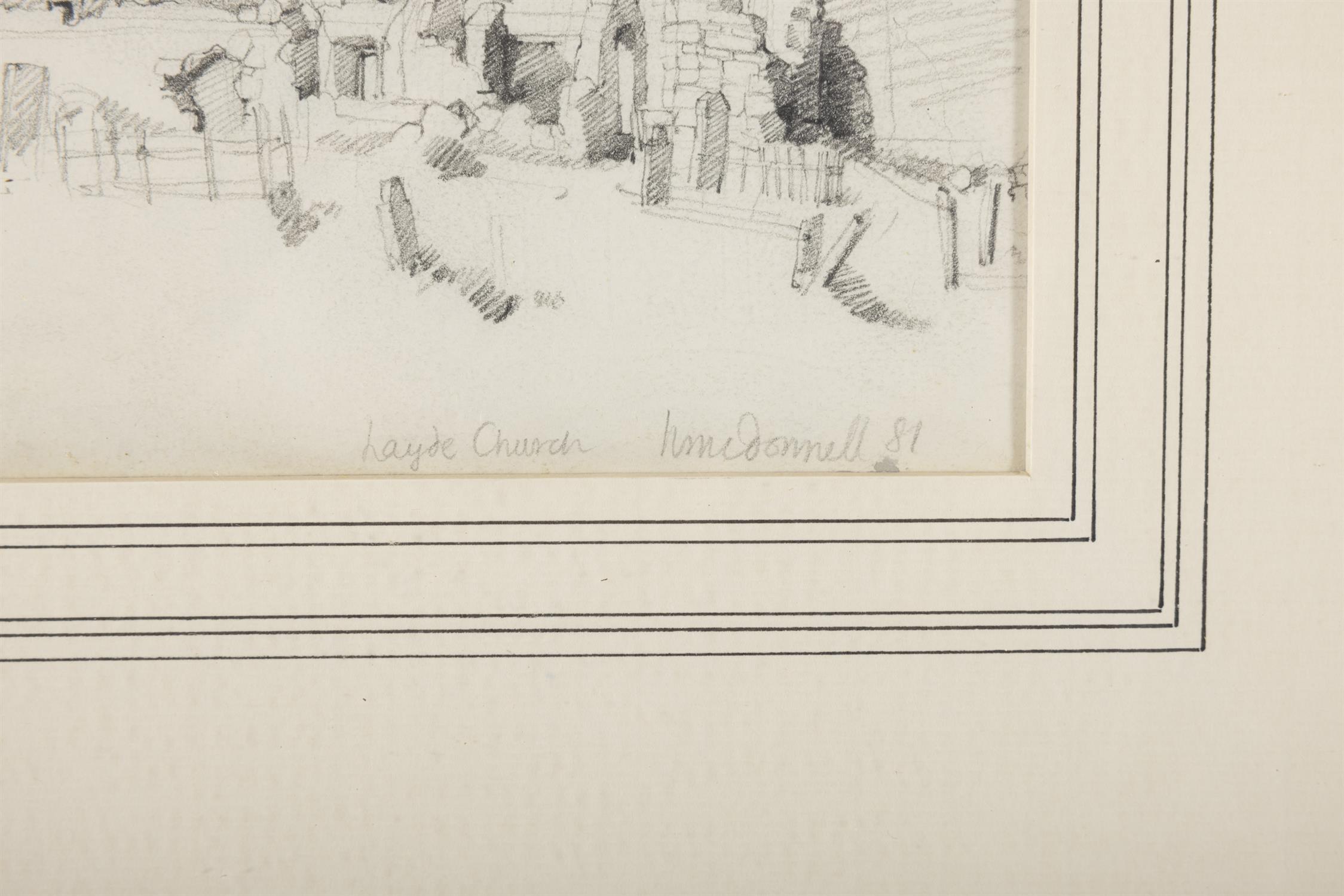 Hector McDonnell RUA (b.1947) Layde Church Pencil, 13.5 x 19cm Signed, inscribed and dated - Image 3 of 4