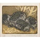 Ruth Brandt (1936-1989) Hedgehogs Etching, 10 x 12.5cm Edition 4/60 Signed, inscribed and dated