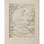 CECIL FFRENCH SALKELD ARHA (1904-1969) Leda and the Swan Etching, 13 x 10cm Signed,