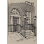 W G Spencer Georgian Door Pencil, 32 x 21.5 cm Signed