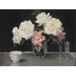 Rose Brigid Ganly HRHA (1909 - 2005) Roses and a Chelsea Bowl Oil on canvas laid on board,