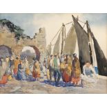 Gladys Ames Brannigan (American 1882 - 1940) Scene in the Claddagh Watercolour,
