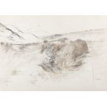 TERENCE P. FLANAGAN PRUA RHA (1929-2011) Landscape, Maghera Charcoal, 58 x 82.5cm Signed;