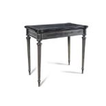 AN ANGLO-INDIAN EBONISED FOLD-OVER CARD TABLE, 19TH CENTURY the rectangular top with rounded