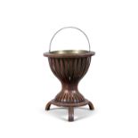 A WILLIAM IV ROSEWOOD AND BRASS LINED CIRCULAR JARDINERE STAND, of hourglass form,