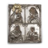 A RUSSIAN SILVER ICON, MOSCOW 1852 84 zoltniks, marker's mark 'E. A', assayer's mark of Andrey