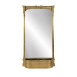 ***WITHDRAWN*** A MONUMENTAL 19TH CENTURY GILTWOOD AND GESSO HALL MIRROR of rectangular upright