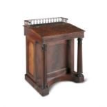 AN IRISH 19TH CENTURY FLAME MAHOGANY DAVENPORT DESK ATTIRBUTED TO WILLIAMS & GIBTON the top with