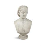 ROBERT JACKSON (FL.1875-95) A marble bust of a lady, with plaited hair, dressed in a collared