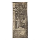 Oisin Kelly (1915 -1981) Celtic Design Printed linen and cotton wall hanging 209 x 84.