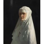Sir William Orpen RA RHA (1878 - 1931) Portrait of Yvonne Aupicq as a Nun (Sister X) Oil on
