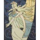 Marion King (1897-1963) Agandecca - daughter of the Snow Reverse painted on glass and contained