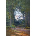 Hans Iten (1874 - 1930) House Through Trees Oil on board, 20 x 14cm (7¾ x 5½") Signed