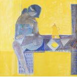 Colin Middleton RUA RHA (1910 - 1983) Seated Figure with Yellow Coffee Pot (1972) Oil on board,