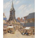 Letitia Marion Hamilton RHA (1878-1964) Market Place, Honfleur Oil on canvas 66 x 55cm (26 x
