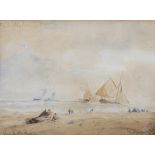 Edwin Hayes RHA RI ROI (1819-1904) Wind off Shore Watercolour, 12.5 x 17.5cm (5 x 6¾") Signed