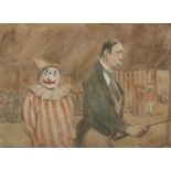 Jack Butler Yeats RHA (1871-1957) The Ring Master and the Clown (1909) Watercolour,