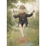 Richard Thomas Moynan RHA (1856 - 1906) Boy on a Swing (1890) Oil on canvas, 35.