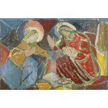 Elizabeth Rivers RHA (1903-1964) The Annunciation Oil on board, 39 x 58cm (15¼ x