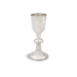 AN IRISH GEORGE II SILVER CHALICE, Dublin marks, markers mark 'R. W', the plain bowl on based