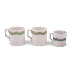 A COLLECTION OF VICTORIAN HANDPAINTED MUGS, Carrigaline Pottery, the cream body decorated with