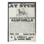 AT STUD - GASPARILLA - The Champion American Trotting Stallion An auction poster for G.T.