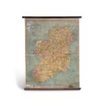 A LARGE MAP 'THE EDUCATIONAL SCHOOL MAP OF IRELAND', stamped 'Ireland' verso. 122(w) x 155(h)cm