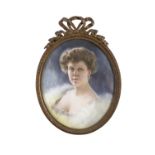 E DORDAN, c. 1900 Portrait of a Lady Pastel, oval, 57 x 47cm Signed