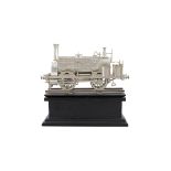 AN EDWARDIAN SILVER MODEL OF A STEAM LOCOMOTIVE ENGINE Birmingham, c.1911, mark of Elkington &