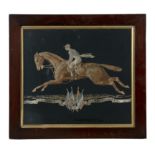 A FINE FRENCH 19TH CENTURY SILK EMBROIDERED PANEL Inscribed Liberté Commerciale, C.J. Bonner,