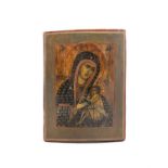 RUSSIAN SCHOOL 19TH CENTURY Madonna and child Tempera on timber panel, 26 x 19cm