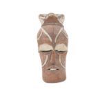 AN AFRICAN OCHRE AND BUFF PIGMENTED MASK, PROBABLY CONGO 32cm high