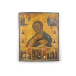 RUSSIAN SCHOOL 19TH CENTURY St John the Baptist Tempera and gilt on panel, 43.5 x 36.5cm