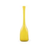 VASE A yellow vintage decorative glass vintage. Italy. 41cm(h)