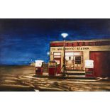 OLIVER COMERFORD (B.1967) Untitled (The Mall Service Station) Oil on board, 61 x 92cm (24 x