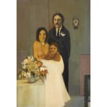 JACK DONOVAN (1934 - 2014) The Wedding Series Oil and collage on board, 102 x 70cm Exhibited: