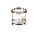 FONTANA ARTE A brass, two-tiered trolley attrib. to Fontena Arte, with glass tops on three