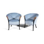 GIORGETTI A pair of armchairs by Giorgetti. Italy, c.1950. 74 x 75 x 81cm(h); seat 47cm(h)