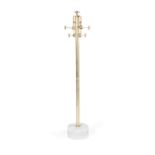 COAT STAND A gilt metal coat stand on a marble base. Italy, 1970. 31 x 31 x 183cm(h)