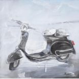 ROCCO ALONZI Vespa Mixed media on board, 38 x 38cm Signed