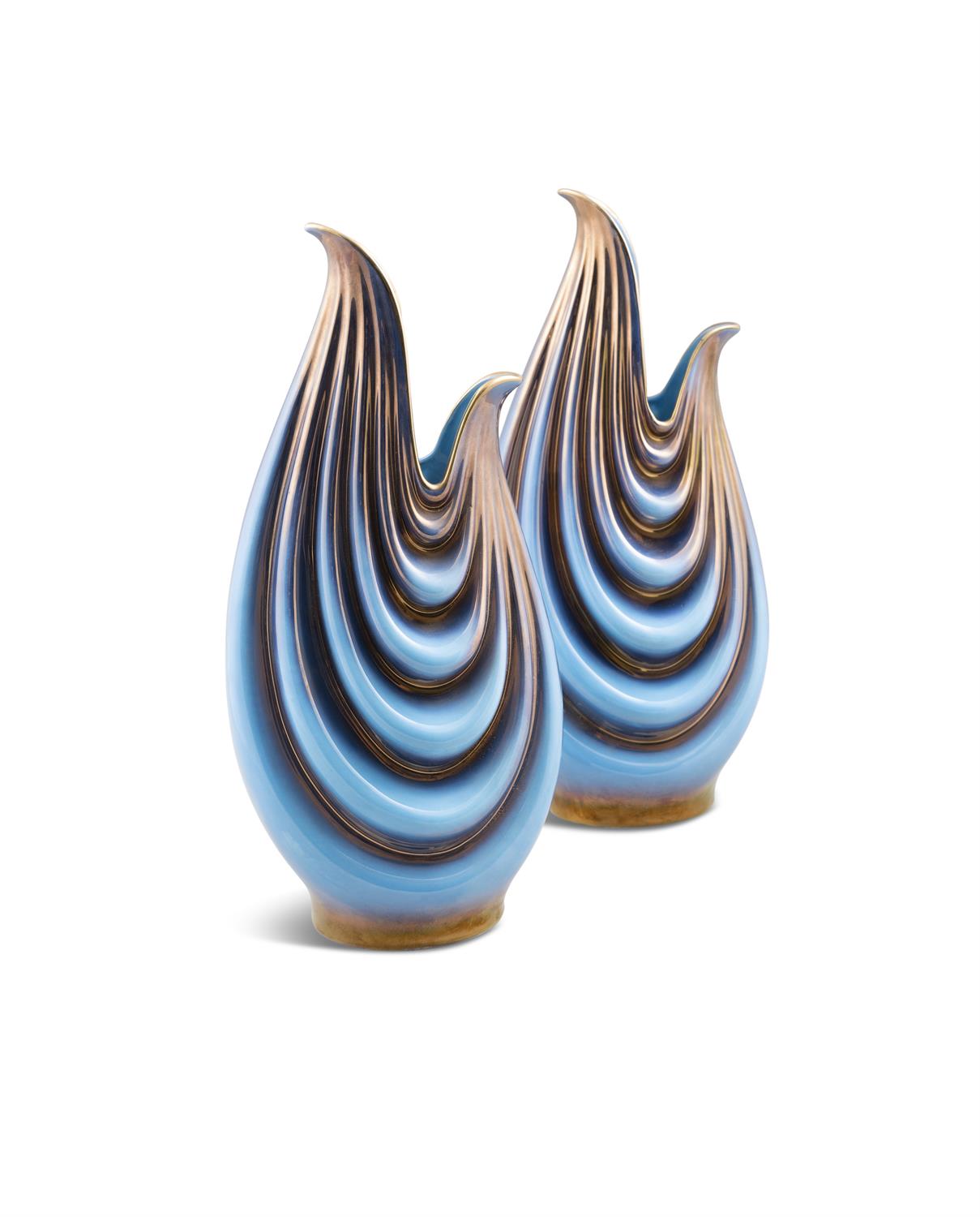 SICAS SESTO FIOR A pair of ceramic vases by Sicas Sesto Fior. Italy, c. 1970, with maker's mark. - Image 5 of 5