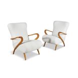PAOLO BUFFA (1903 - 1970) A pair of armchairs attrib. to Paolo Buffa upholstered in Bouclé.