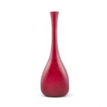 VASE A red vintage decorative glass vase. Italy, 34.5cm(h)